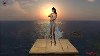 عاهرة غريبة زرقاء تتعرض لاختراق مزدوج من بي بي سي في غرفة نوم السلطان